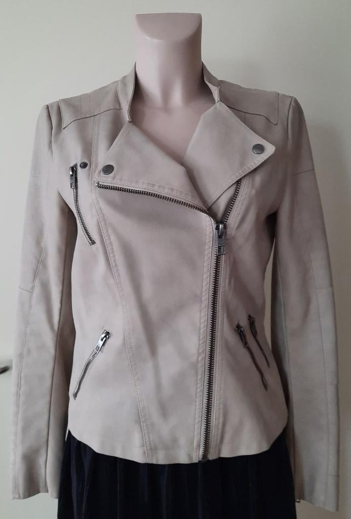 Only imitatie leren jasje beige maat 38, Maat 38/40 (M), Only, Beige, Nieuw