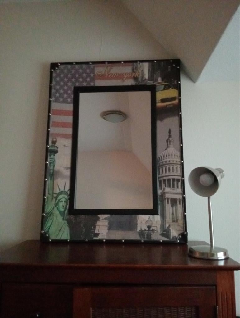 Spiegel Amerikaans, Antiek en Kunst, Ophalen, Rechthoekig