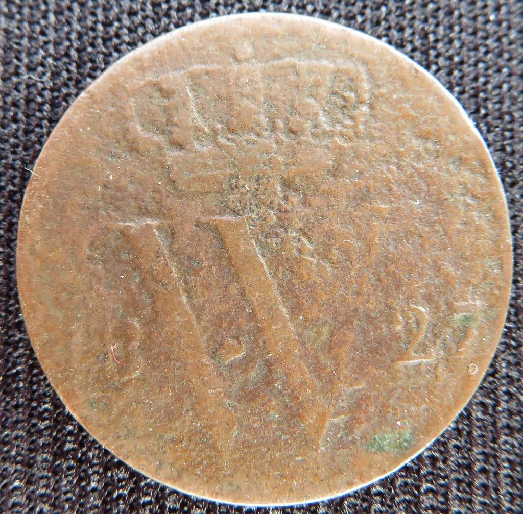 Halve Cent 1827U, Postzegels en Munten, Munten | Nederland, Losse munt, Overige waardes, Koning Willem I, Verzenden