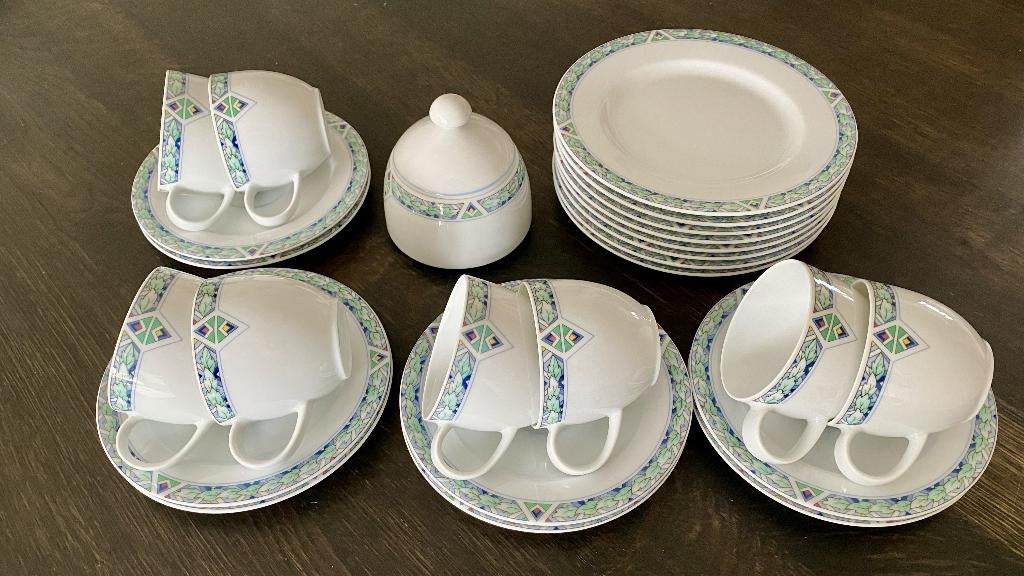 Arzberg Merison - Albert Heijn kopjes en schotels - 8 stuks, Ophalen of Verzenden, Zo goed als nieuw, Overige stijlen, Kop(pen) en/of Schotel(s)