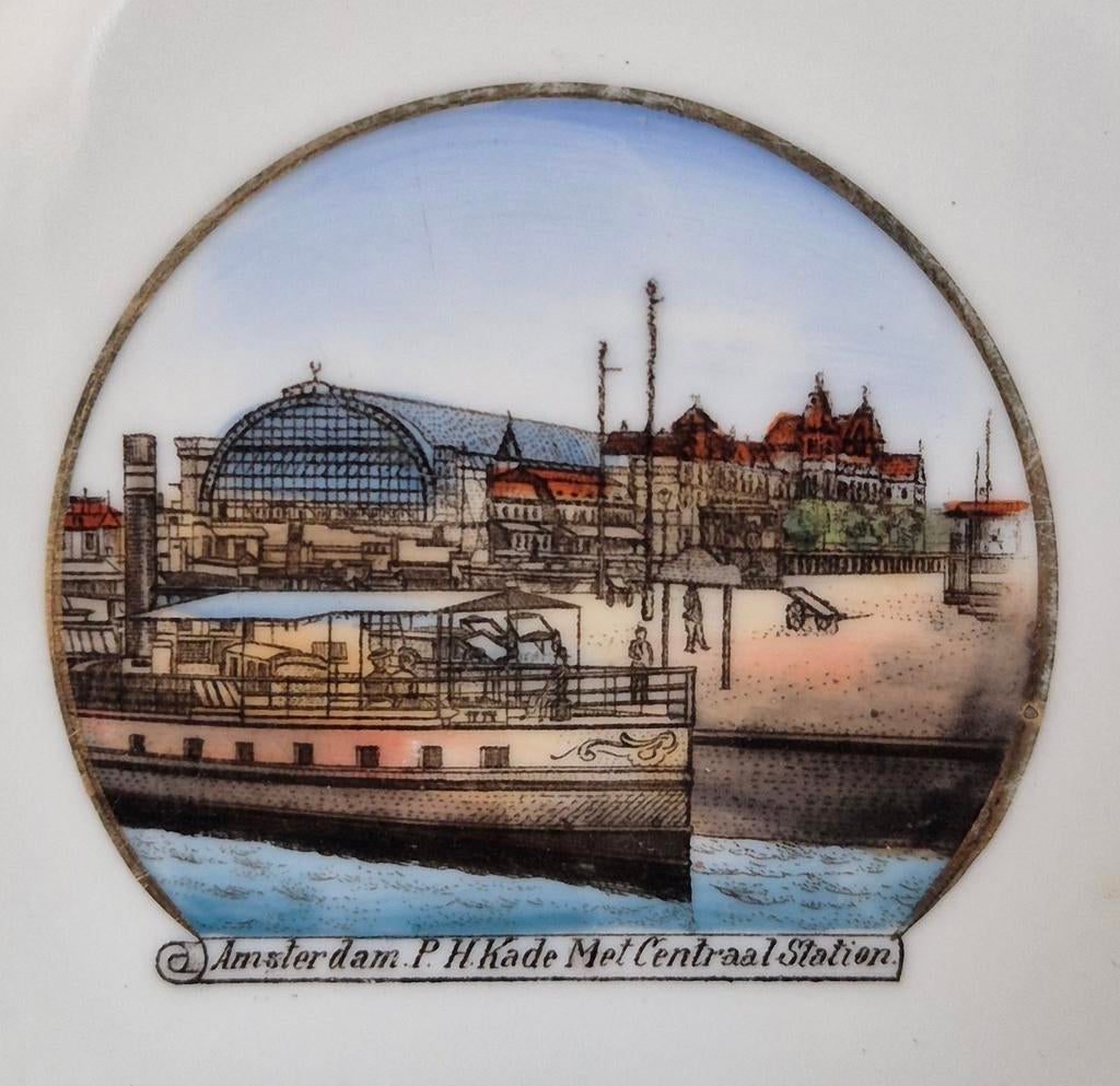 Souvenir Amsterdam ca.1920, Antiek en Kunst, Antiek | Wandborden en Tegels, Ophalen of Verzenden