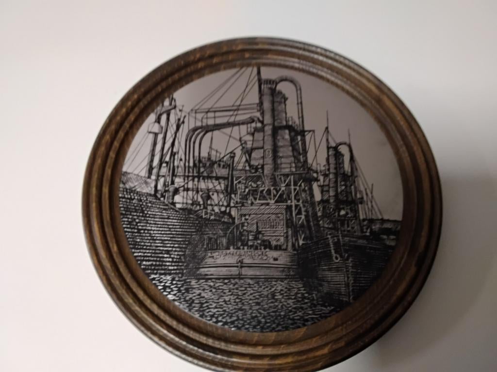 Vintage Grainwave by MA wanddecoratie met havenzicht, Ophalen