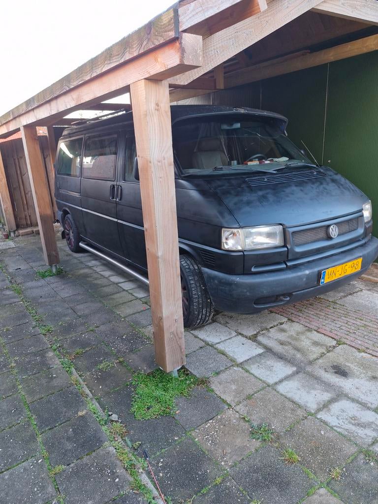 Volkswagen T4 verlengde Buscamper met slaap hefdak, Reservewiel, Buscamper of Camperbus, Hefdak, Volkswagen