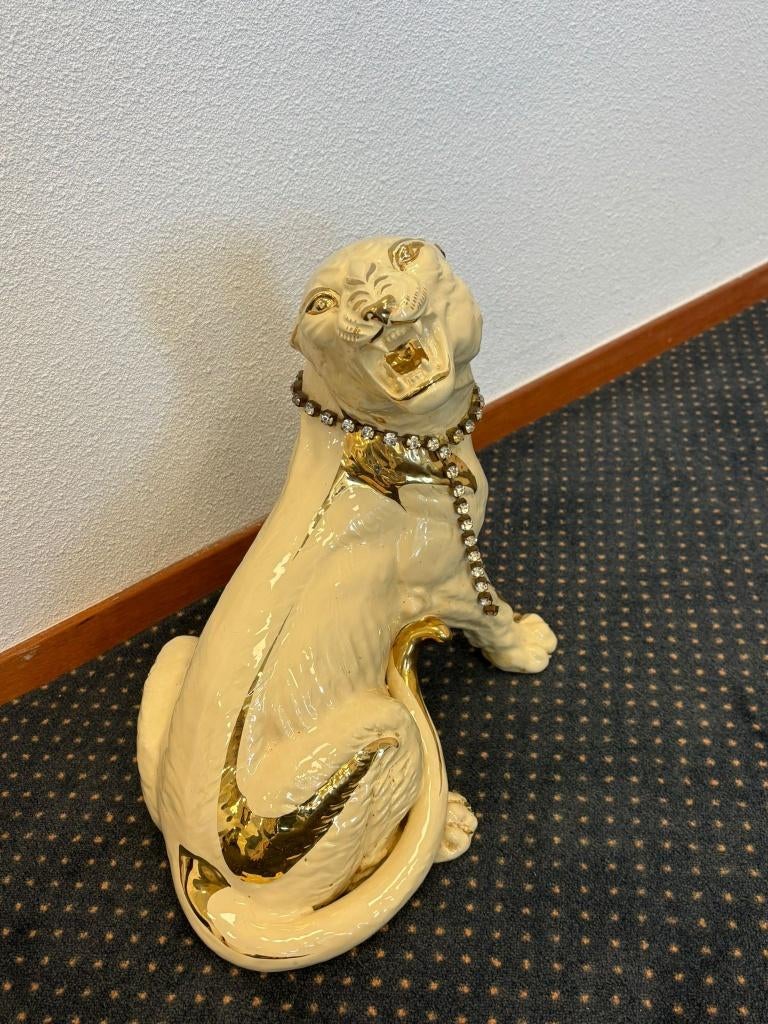 Decoratie panter, Antiek en Kunst, Ophalen, Geglazuurd, Zoogdier, 20 - 50 cm