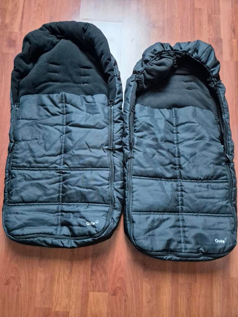 2x Qute Voetenzakken voor Kinderwagen/Buggy - Zwart, Ophalen of Verzenden
