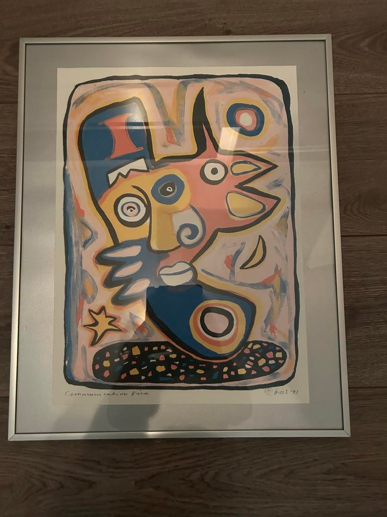 Zeefdruk 'Communication Bird' van Clemens Briels (1993), Antiek en Kunst, Ophalen of Verzenden