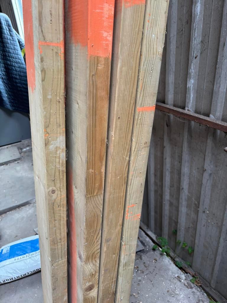 Balkhout geschaaft, Doe-het-zelf en Verbouw, Hout en Planken, Minder dan 25 mm, Ophalen of Verzenden, Zo goed als nieuw, Pallet