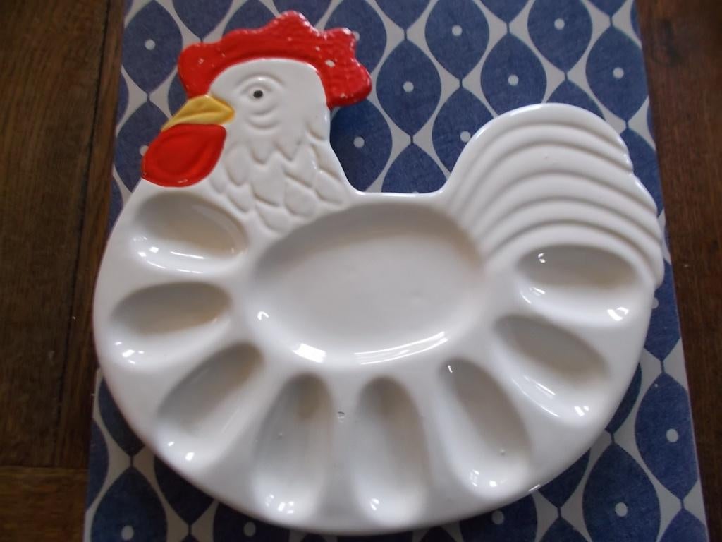 🥚Eierschaal kip,eierbord,gevulde eieren., Huis en Inrichting, Keuken | Servies, Gebruikt, Ophalen of Verzenden, Schaal of Schalen