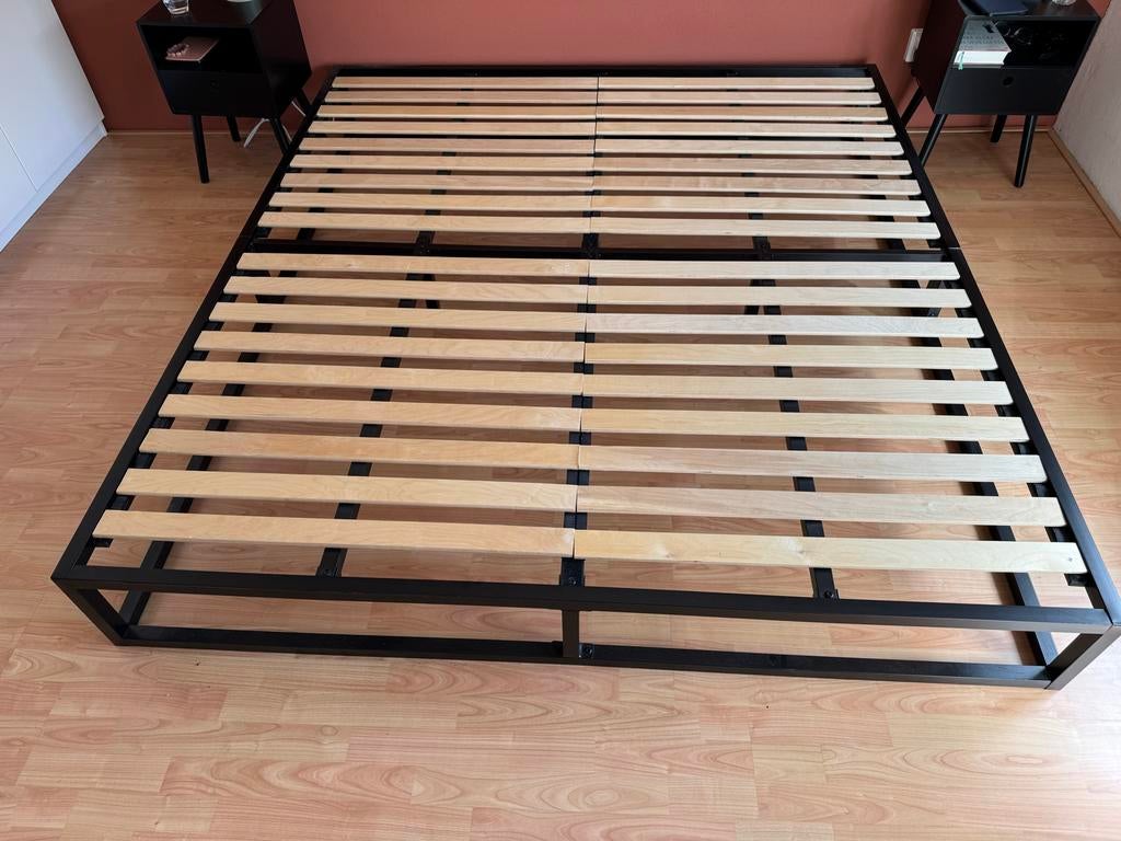 Emma Original metalen bed 180x200cm - Zo goed als nieuw!, Zwart, Tweepersoons, Ophalen of Verzenden, Zo goed als nieuw