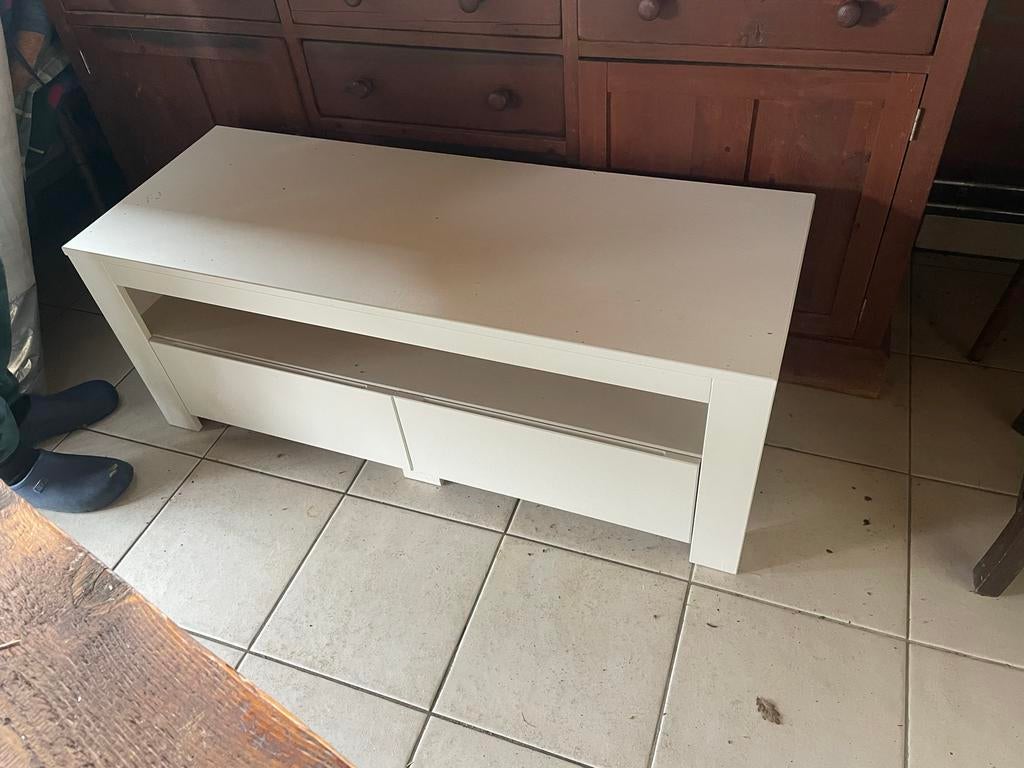 Kast met twee lades en open vak Sandy Beach, Ophalen, Gebruikt, 100 tot 150 cm, Minder dan 100 cm