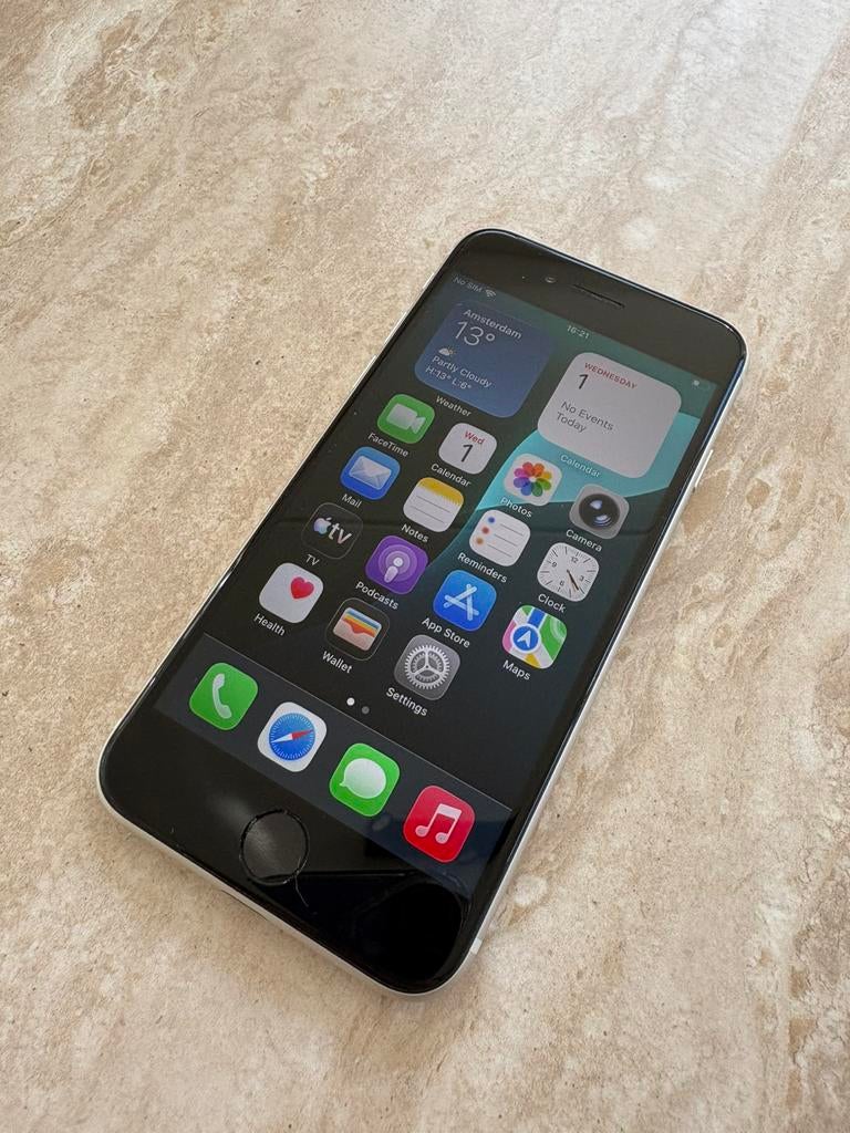 Apple iPhone SE 2022 (3e gen) 128 GB Starlight A2782, Ophalen, Wit, Zonder simlock, Zonder abonnement