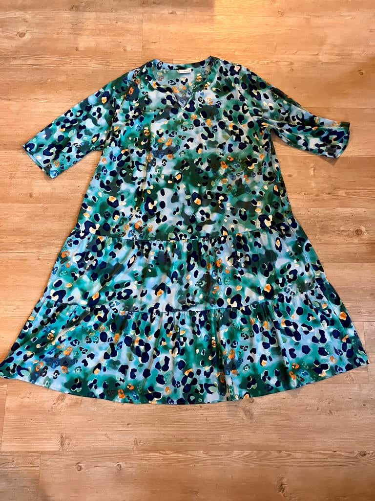 In perfecte staat blauwe jurk van Mia Moda, mt 50-52, Blauw, Jurk, Ophalen of Verzenden, Zo goed als nieuw