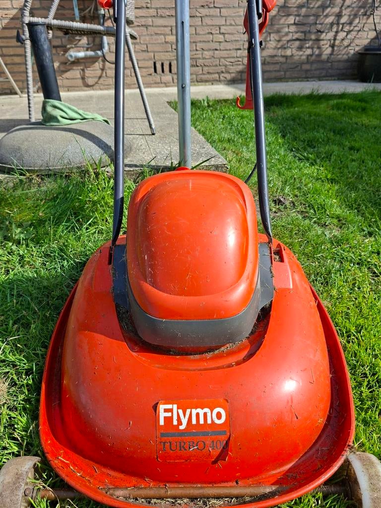 Turbo flymo 400, Tuin en Terras, Grasmaaiers, Ophalen, Gebruikt, Elektrische grasmaaier, 40 t/m 49 cm