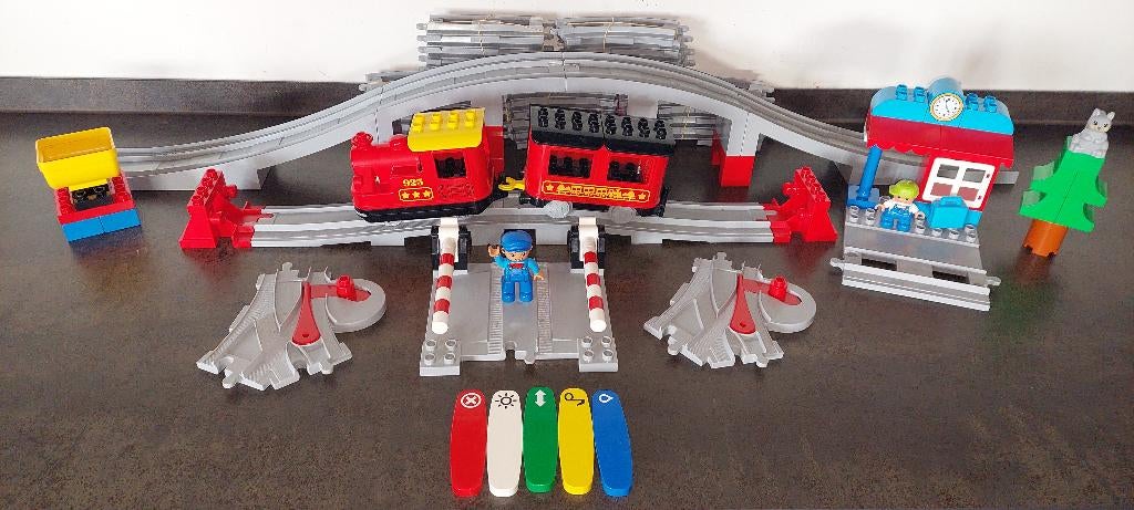 duplo trein rode app (brug en platte brug), Ophalen of Verzenden, Zo goed als nieuw, Duplo