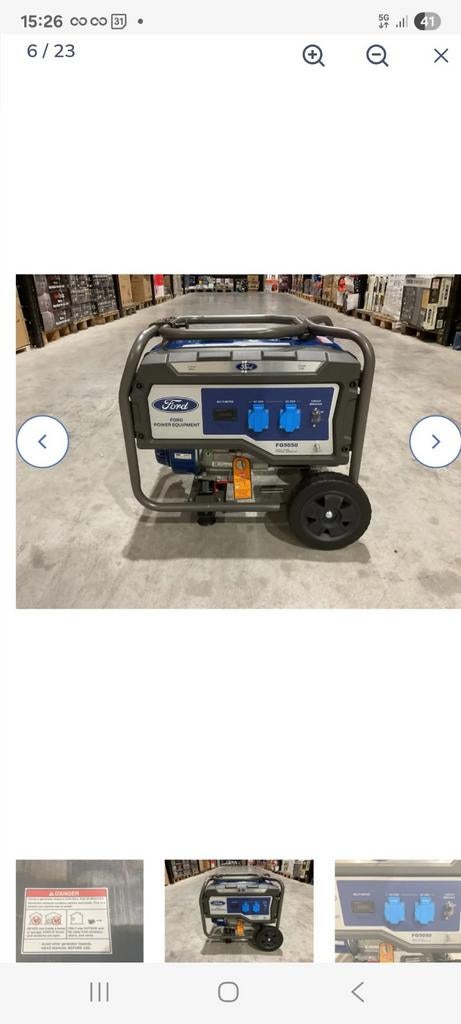 NIEUW FORD noodstroom generator/aggregaat, Doe-het-zelf en Verbouw, Aggregaten, Ophalen, Nieuw, Minder dan 5 kVA, Benzine