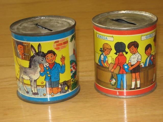 2 oud blikken spaarpotjes uit de GDR, spardose 1950/1960, Ophalen of Verzenden, Gebruikt, Metaal of Blik, Dier