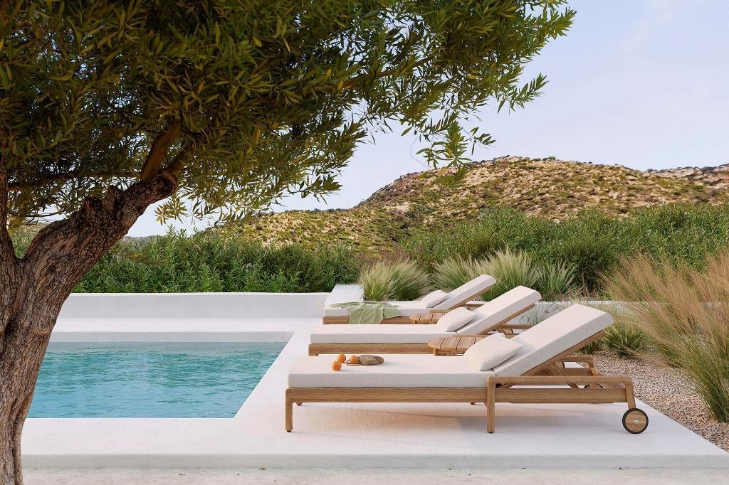 Ethnicraft Outdoor Meubelen Teak Bok Jack Loungeset Ligbed, Ophalen, Nieuw, Teakhout, Eettafel