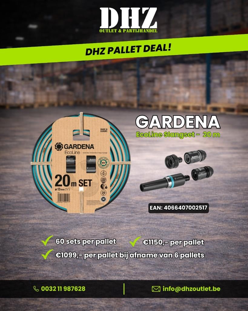 Gardena EcoLine Slangset 20m, Ophalen, Nieuw, Tuinslang