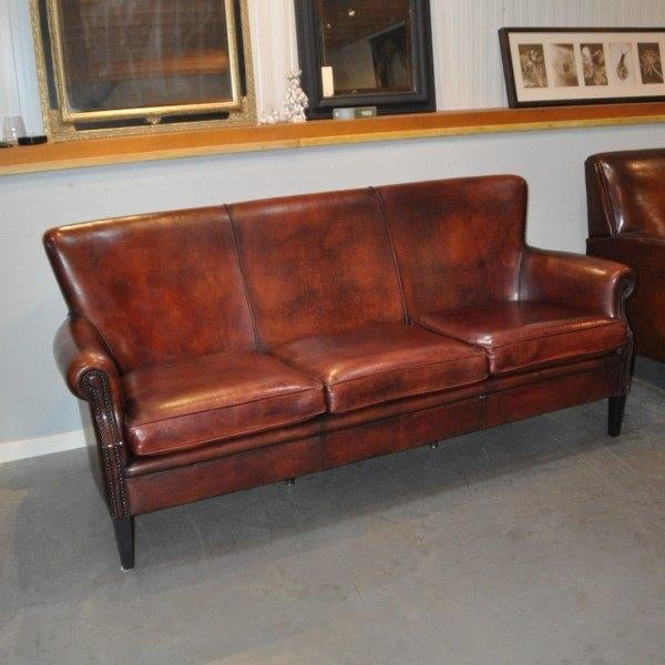 Schapenleren driezitsbank model Rosan, Ophalen of Verzenden