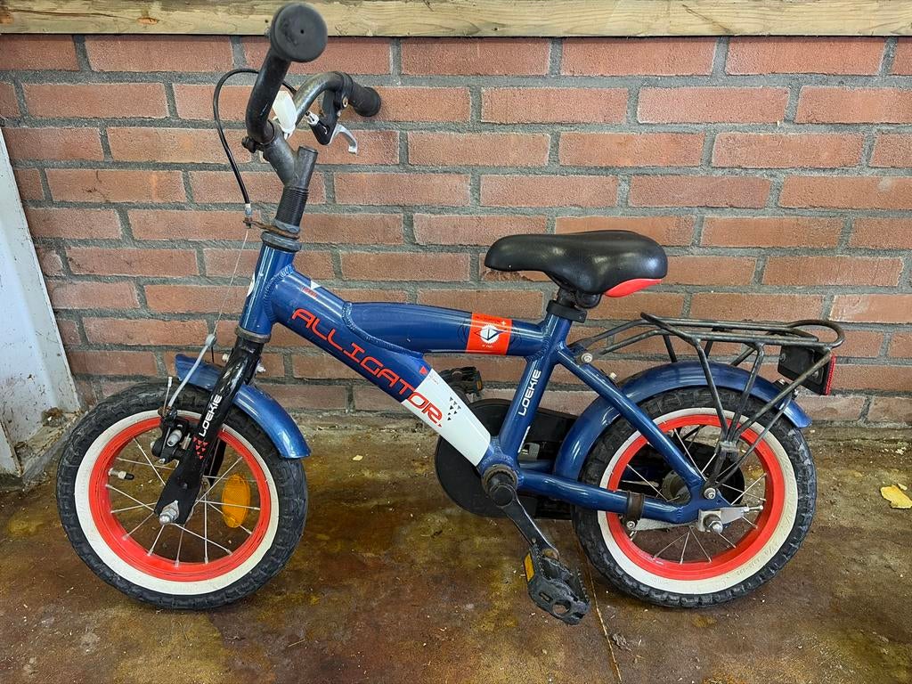 Loekie Alligator jongens kinderfiets 12,5” - Blauw 2-4 jaar, Ophalen of Verzenden, Gebruikt, Minder dan 16 inch
