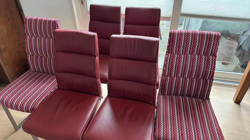 6 Xooon stoelen, Huis en Inrichting, Ophalen, Gebruikt, Leer, Vijf, Zes of meer stoelen