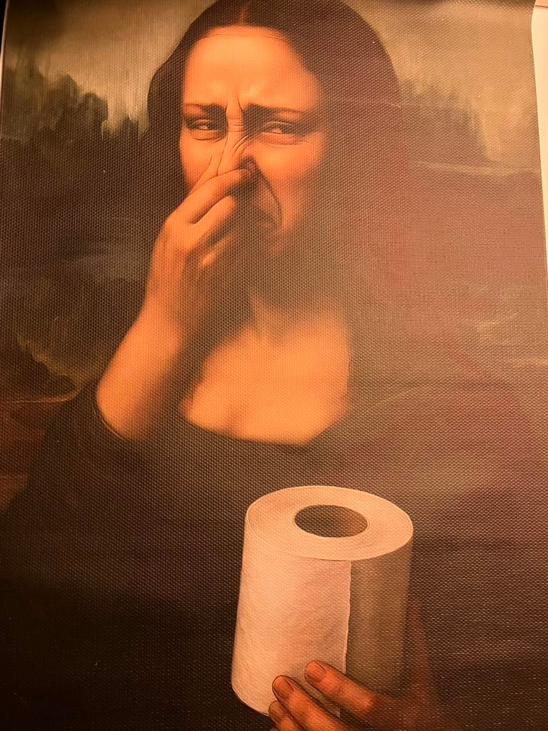 Nieuwe Wc mona lisa poster/ canvas, Ophalen