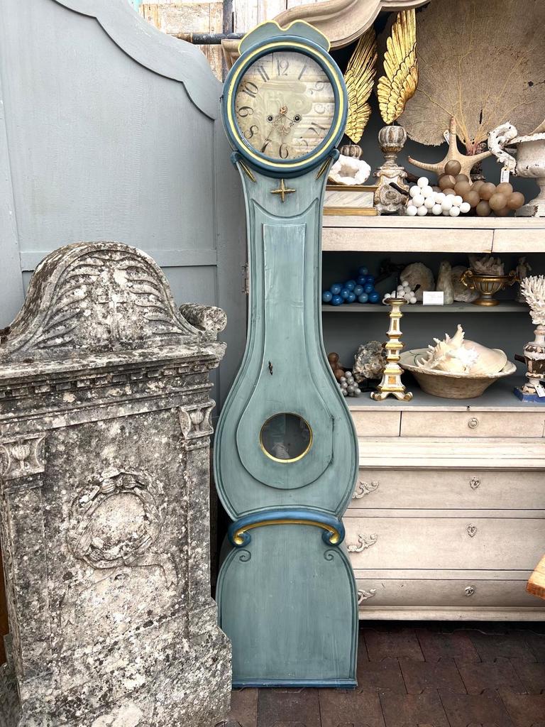 Zweedse staande klok in prachtig blauw Sale, Ophalen