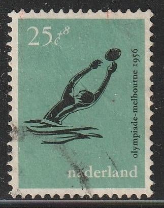 Nederland 1956 680 Olympiade 25c Waterpolo, Gest, Ophalen of Verzenden, Overige periodes, Gestempeld