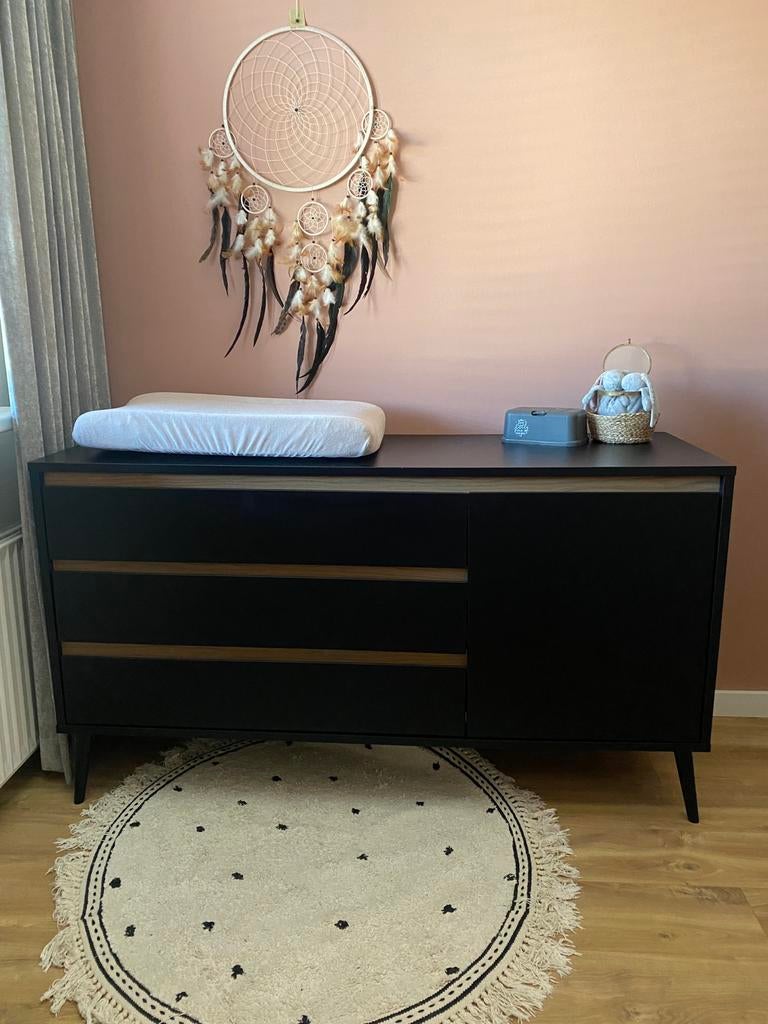 Europe Baby Sterre Commode XL Zwart / Oak, Ophalen, Gebruikt, 50 tot 70 cm, 100 cm of meer