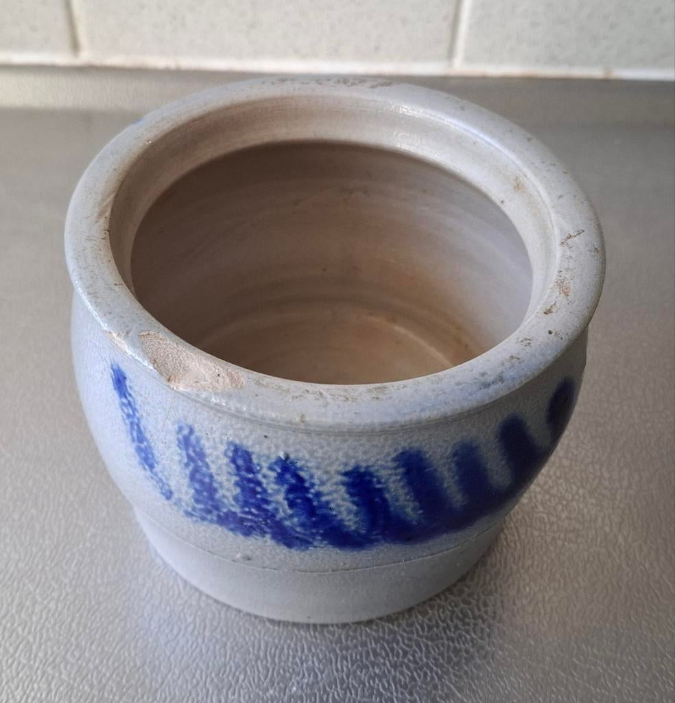 Keulse zoutpot met Blauw Decor, Ophalen of Verzenden