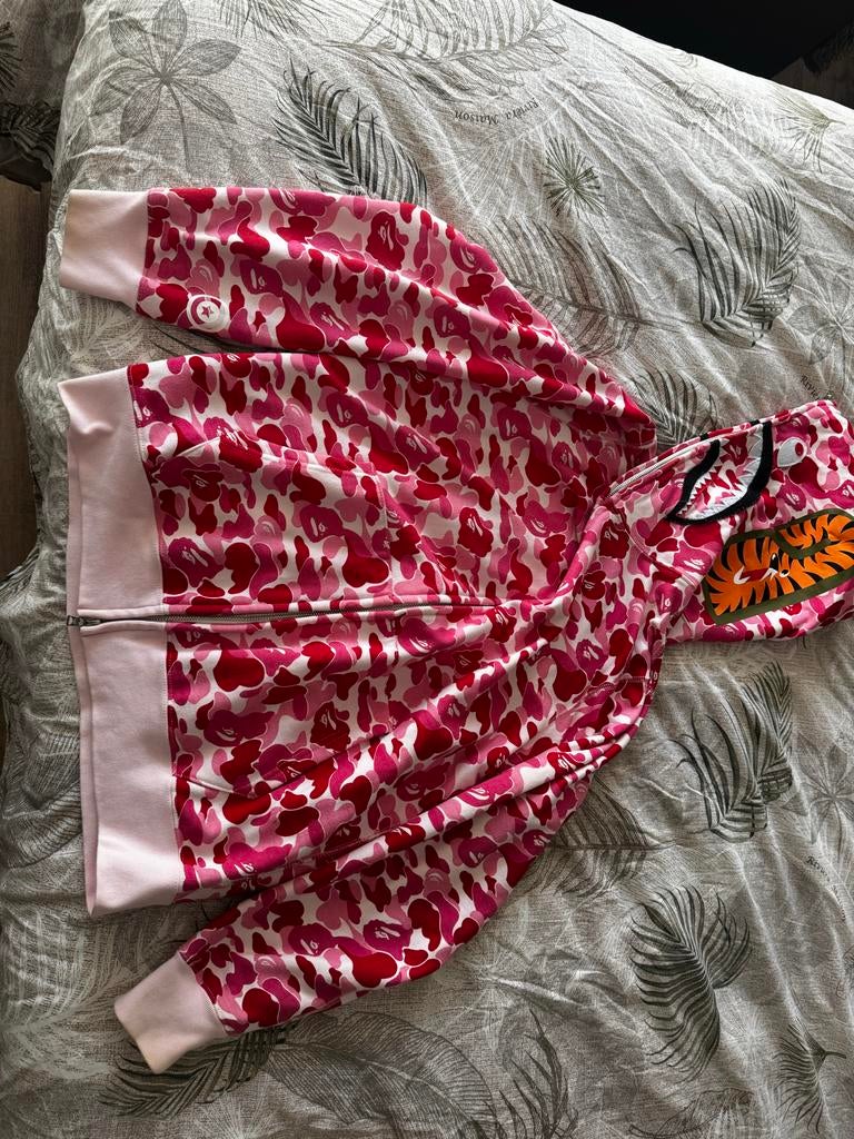 BAPE ABC Camo Shark Full Zip Hoodie Pink - Origineel, Ophalen of Verzenden, Zo goed als nieuw, Overige maten, Roze