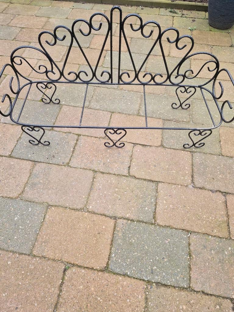 Decoratief metalen kinder/poppen bankje, Ophalen, Gebruikt, Minder dan 30 cm, Minder dan 60 cm