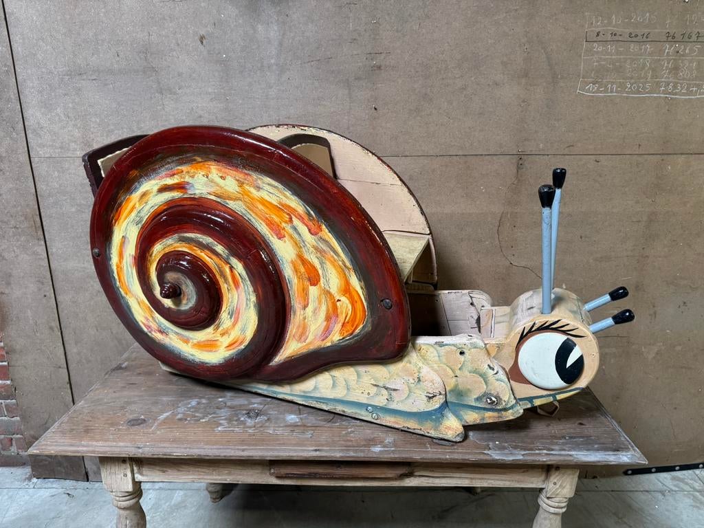 Houten kermis draaimolen slak escargot, Ophalen of Verzenden, Gebruikt
