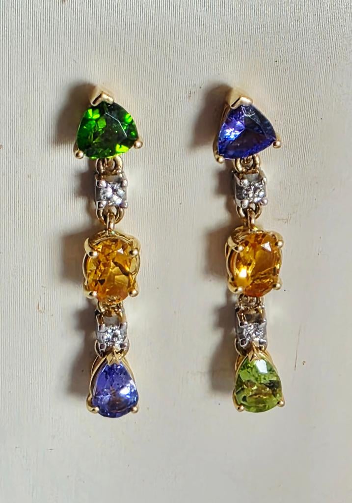 Exclusieve oorhangers met zeldzame stenen, Certificaat ALGT, Overige materialen, Hangers, Nieuw, Ophalen of Verzenden