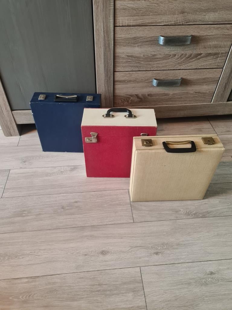 3 LP Koffers in goede staat - Vintage vinyl opbergers, Ophalen