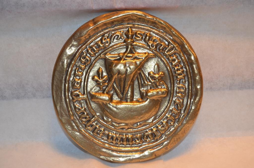 Enorme 'penning' met het wapen van de stad Parijs, Ophalen of Verzenden, Overige materialen