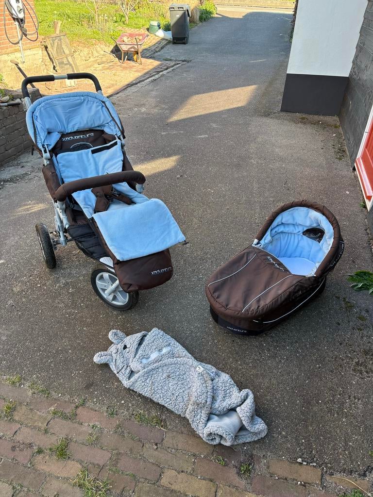 X-Adventure Kinderwagen met Reiswieg - Bruin/Blauw, Gebruikt, Met reiswieg, Ophalen, Kinderwagen