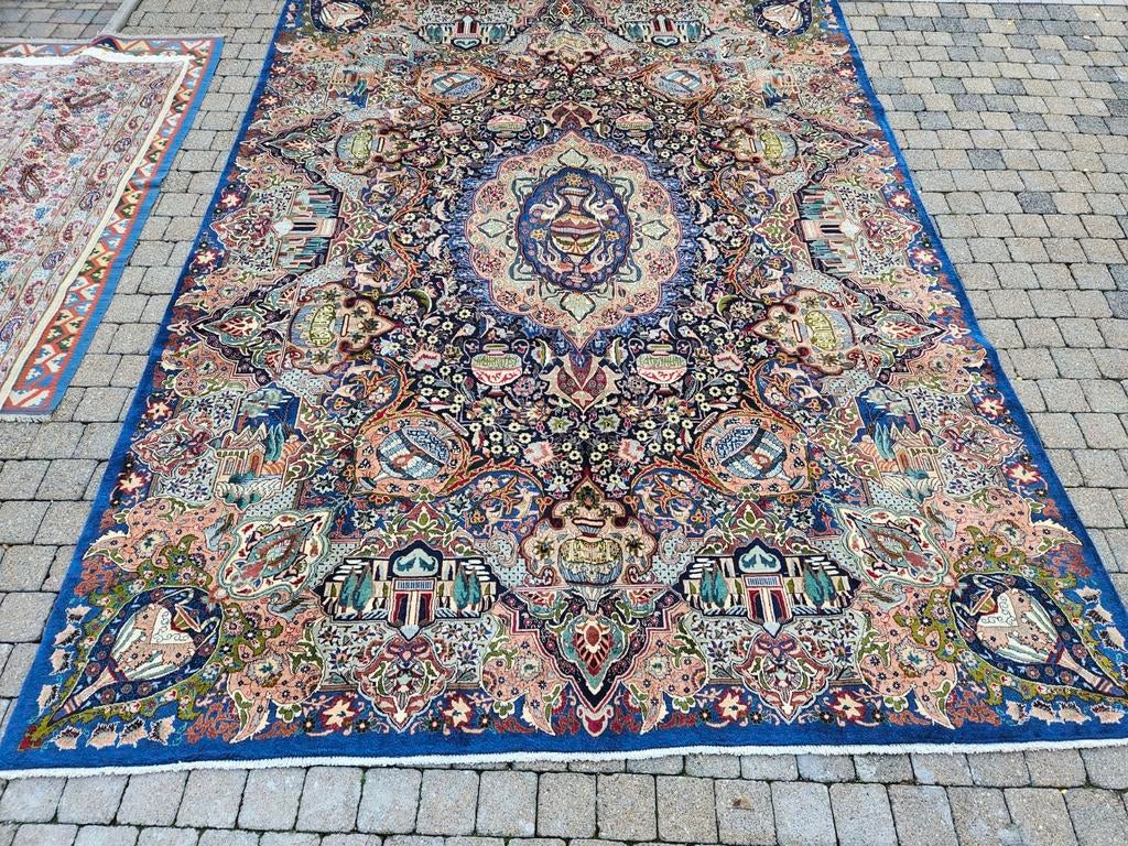 Handgeknoopt perzisch tapijt kashmar 386x290, Info@SlatsAntiek.nl, Crème, Perzisch, Vof Slats Antiek