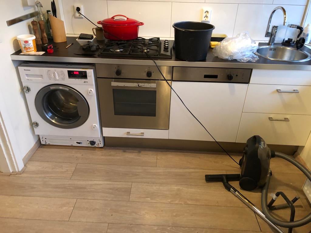Wasmachine - INBOUW model, Ophalen, Gebruikt, Voorlader, 85 tot 90 cm