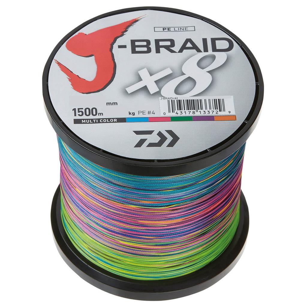 Daiwa J-Braid X8 GevlochtenLijn Multicolor 0,35mm 36kg 1500m, Watersport en Boten, Hengelsport | Zeevissen, Ophalen of Verzenden