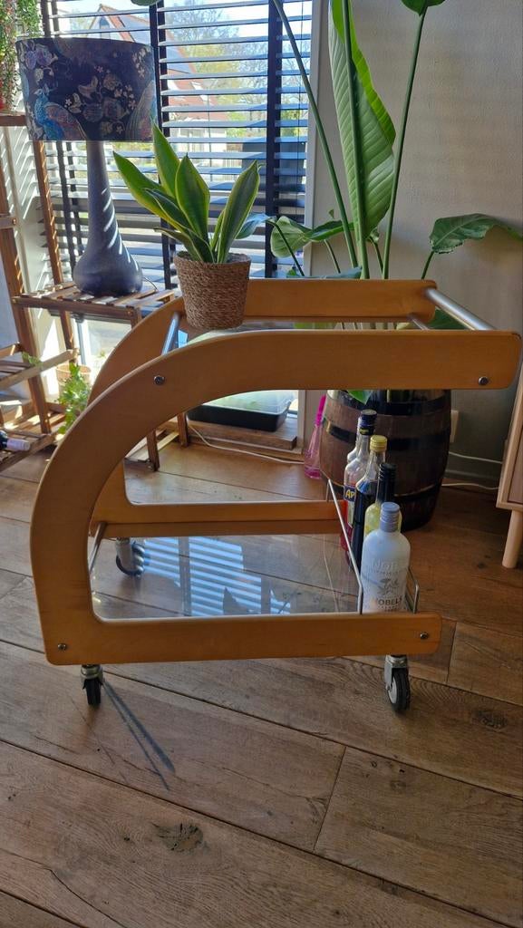 Vintage Dranken Trolley - Stijlvol en Functioneel, Ophalen, Minder dan 50 cm, 50 tot 100 cm, Vintage, Mid-century Modern
