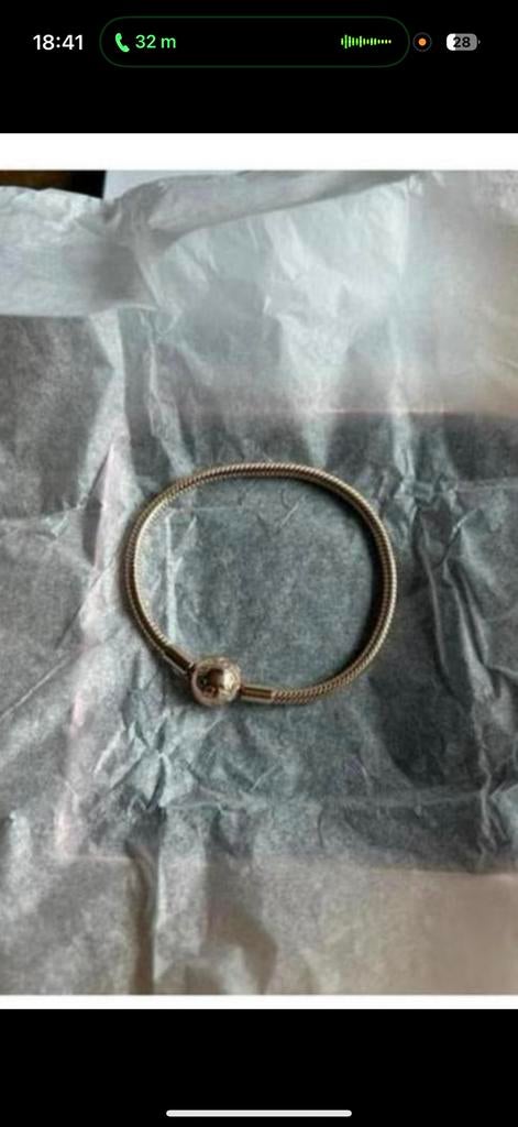 Pandora Moments snake chain-armband rose maat 17, Ophalen of Verzenden, Nieuw, Roze, Zilver