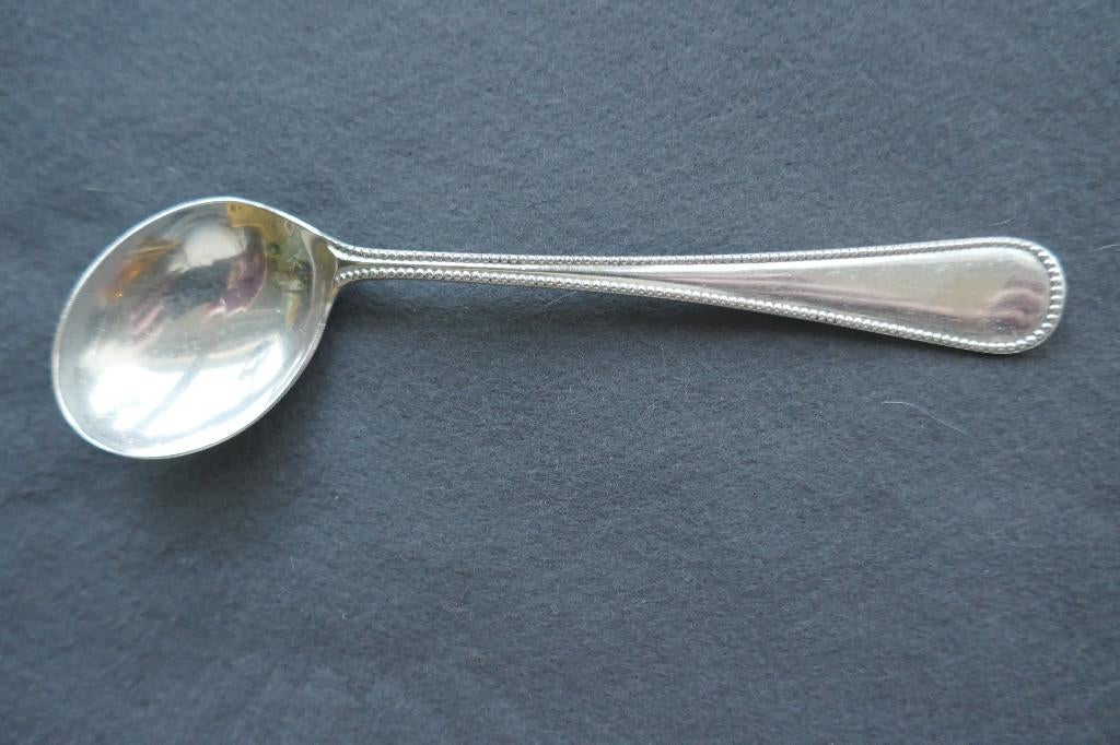 Gerritsen amsterdam zilveren dwarslepel model parelrand, Ophalen of Verzenden, Zilver