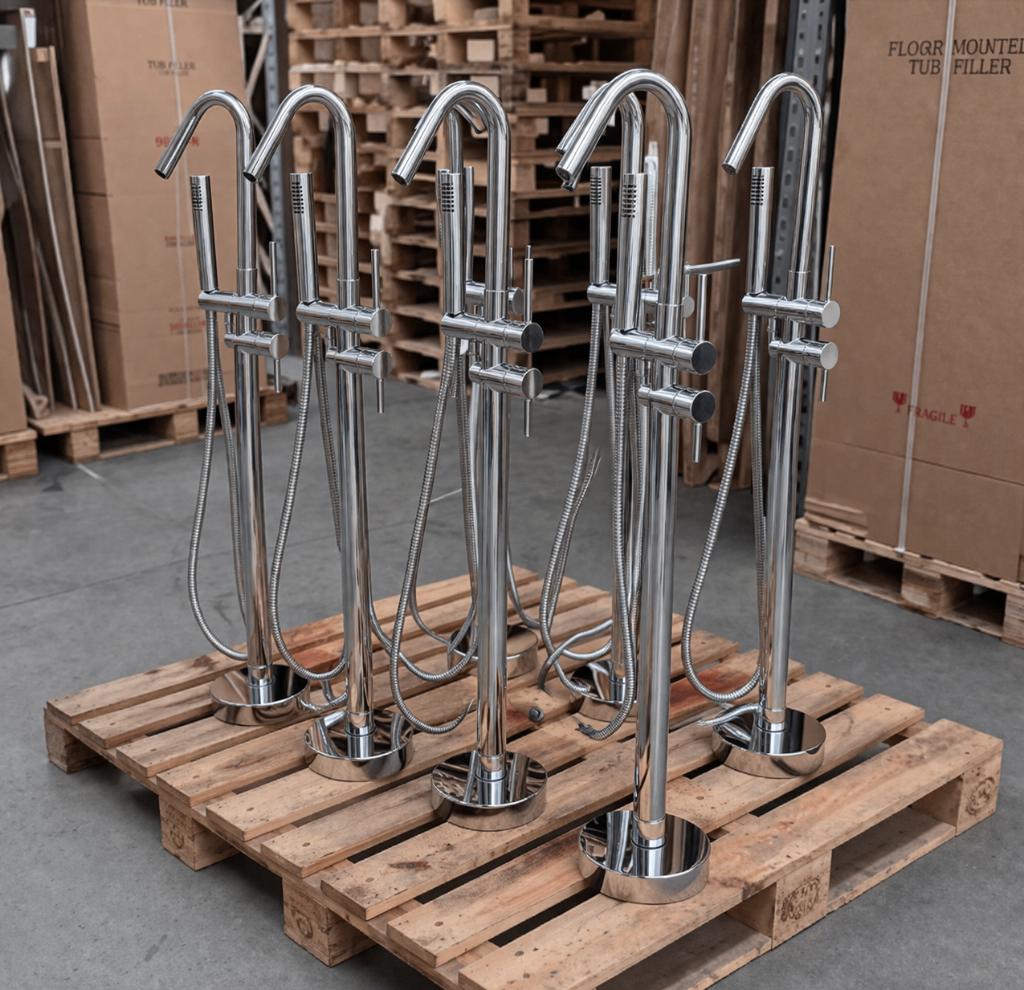 Laatste stuks, chroom, vrijstaande kraan Badkraan NIEUW!, Ophalen of Verzenden, Nieuw