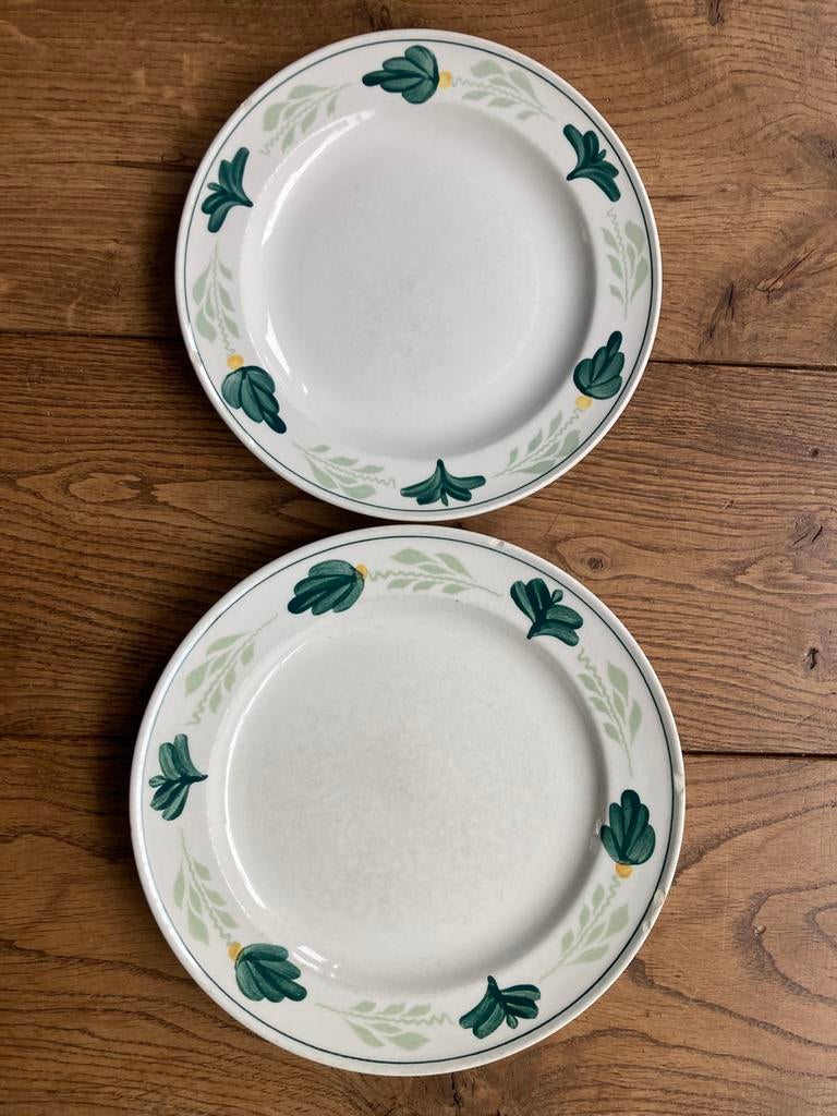 Gezocht ontbijt en dinerbord boerenbont Aquarelle, Ophalen of Verzenden