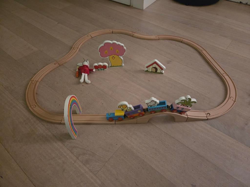 Woezel en Pip Treinbaan Houten Speelgoed, Ophalen of Verzenden, Gebruikt, Jongen of Meisje