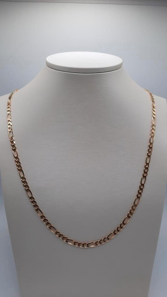 gouden  figaro schakel ketting 14kt, Sieraden, Tassen en Uiterlijk, Kettingen, Www.bredajuwelier.nl, Nieuw, Ophalen of Verzenden