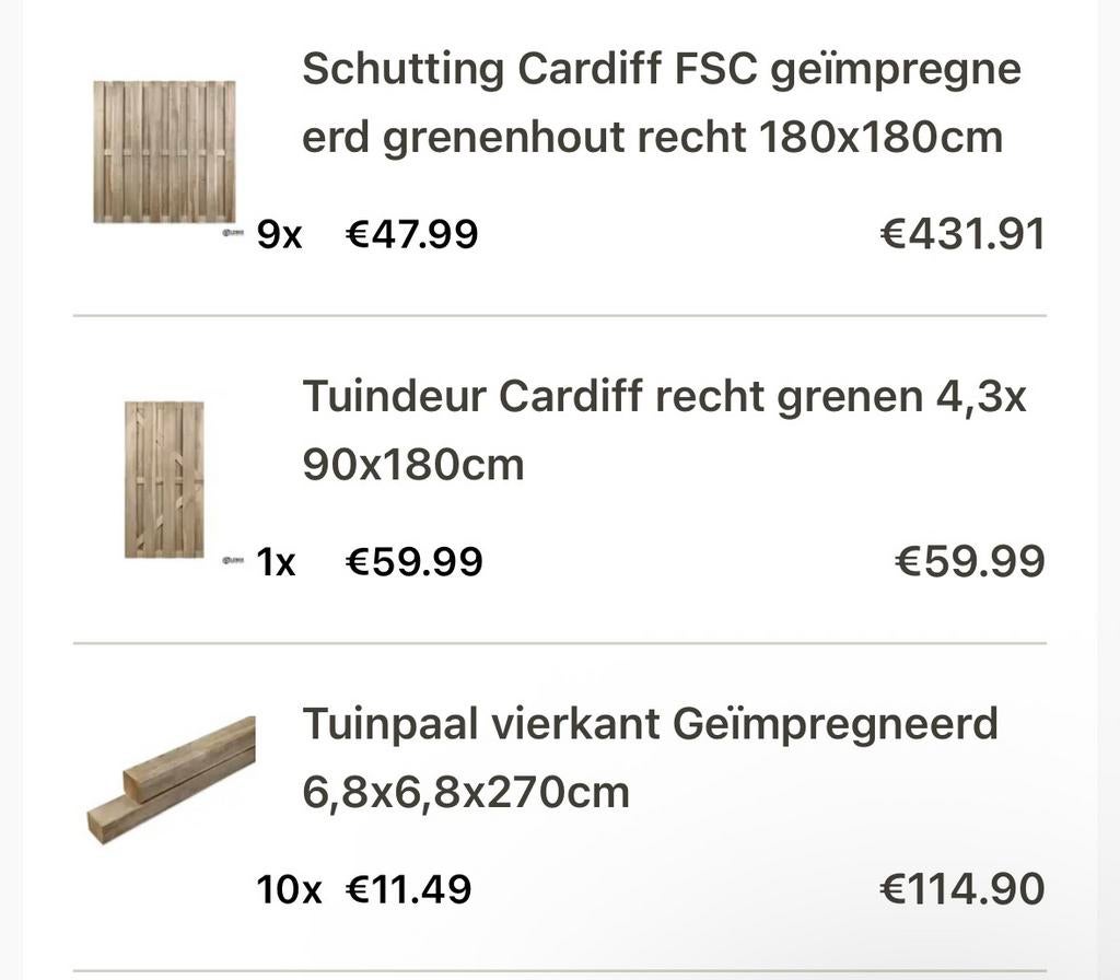 Nieuwe schutting tuindeur palen en paalhouders, 1 tot 2 meter, Minder dan 3 meter, Nieuw, Ophalen of Verzenden