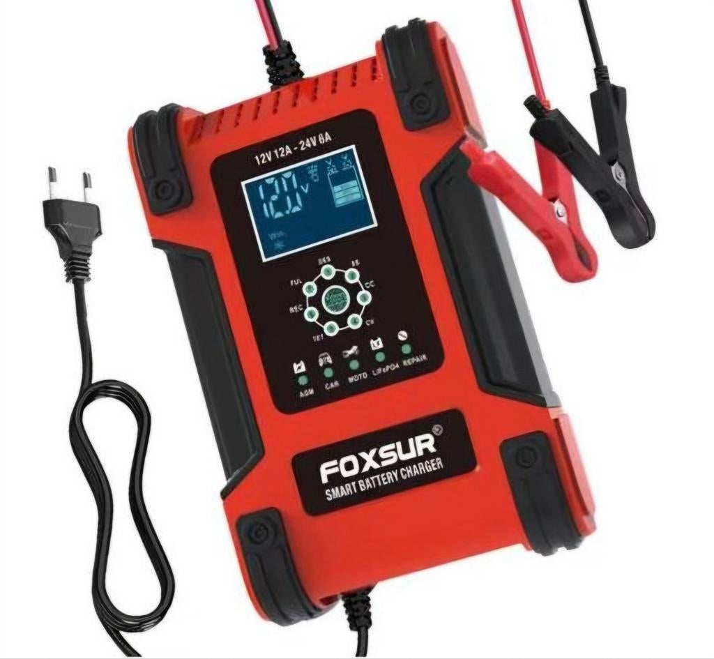 Foxsur 12A Acculader - Nieuw! Voor Auto, Motor, Lithium, Auto-onderdelen, Accu's en Toebehoren, 3124pb, Info@volta21.com, Volta21