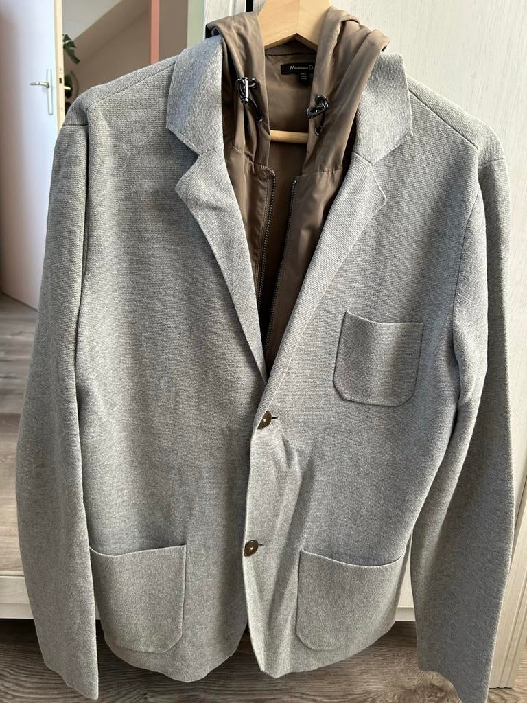 Massimo Dutti Jas met Capuchon - Maat L, Kleding | Heren, Kostuums en Colberts, Ophalen of Verzenden, Zo goed als nieuw, Maat 52/54 (L)